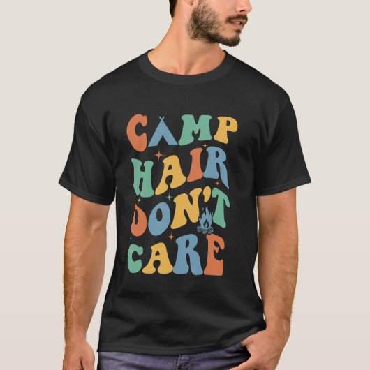 Camp Hair Don't Care Funny Camping Lover Camper Gr T-shirt (Voorkant)