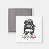 Camp Hair Don't Care Messy Bun Camping Life Campin Magneet (Voorkant / Achterkant)