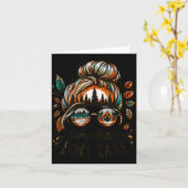 Camp Hair Don't Care Messy Bun Funny Camng Camper  Kaart (Gele Bloem)