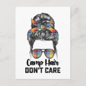 Camp Hair geeft niet om Messy Bun Uitnodiging Briefkaart (Voorkant)