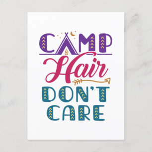 Camp Hair houdt niet van Camper Camping Glamper Briefkaart