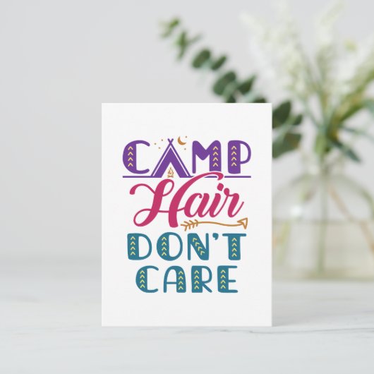 Camp Hair houdt niet van Camper Camping Glamper Briefkaart (Staand voorkant)