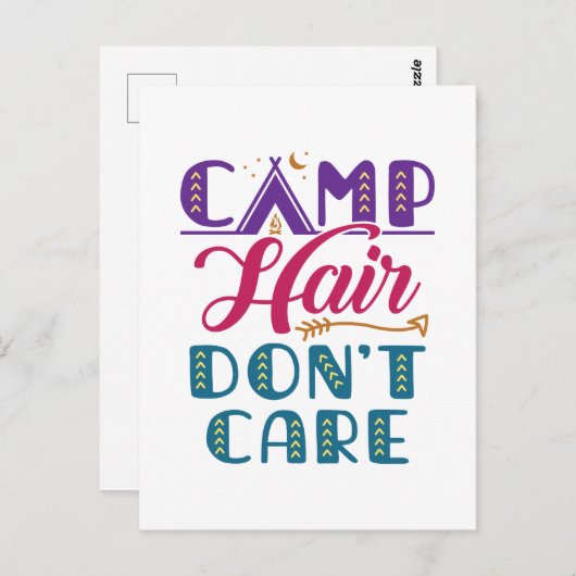 Camp Hair houdt niet van Camper Camping Glamper Briefkaart (Voorkant / Achterkant)