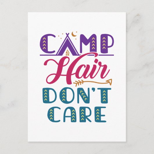 Camp Hair houdt niet van Camper Camping Glamper Briefkaart (Voorkant)