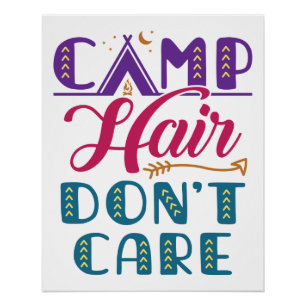 Camp Hair houdt niet van Camper Camping Glamper Perfect Poster