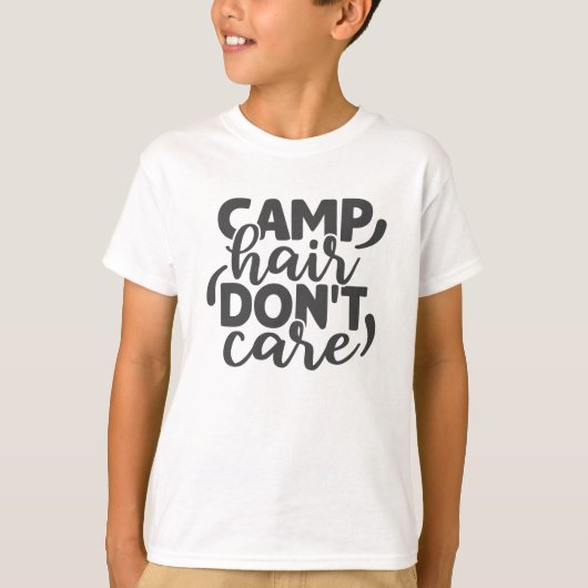 Camp Hair houdt niet van grappige Camping Quote Hu T-shirt (Voorkant)