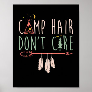 Camp Hair maakt geen grappige Camping Outdoor Camp Poster