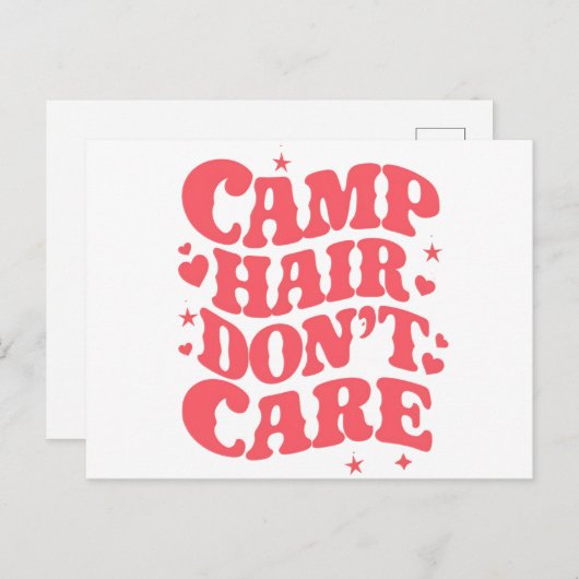 Camp Hair Maakt Zomer Camping Meisjes Groovy niet Briefkaart (Voorkant / Achterkant)
