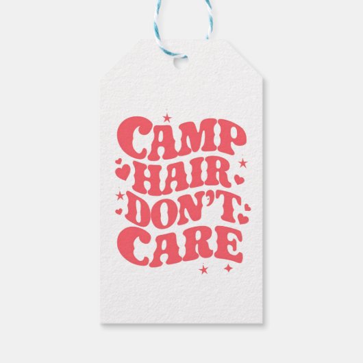 Camp Hair Maakt Zomer Camping Meisjes Groovy niet  Cadeaulabel (Achterkant)