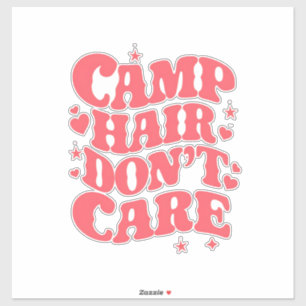 Camp Hair Maakt Zomer Camping Meisjes Groovy niet  Sticker