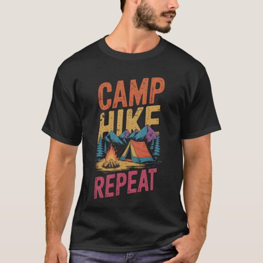 Camp Hike Climber Camping Mountain Camper Hiker vi T-shirt (Voorkant)