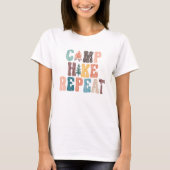 Camp Hike Herhaal Kleurrijke Schattig T-shirt (Voorkant)