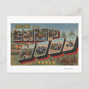 Camp Hood, Texas - grote lettertjes Briefkaart
