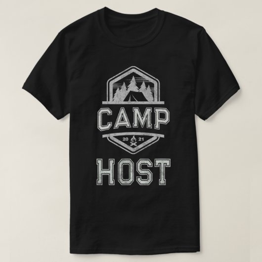 CAMP HOST Campground Personeel Campsite Team H T-shirt (Design voorkant)
