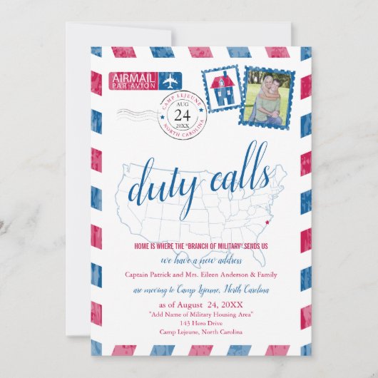 Camp Lejeune, NC Militaire Beweging Aankondiging (Voorkant)