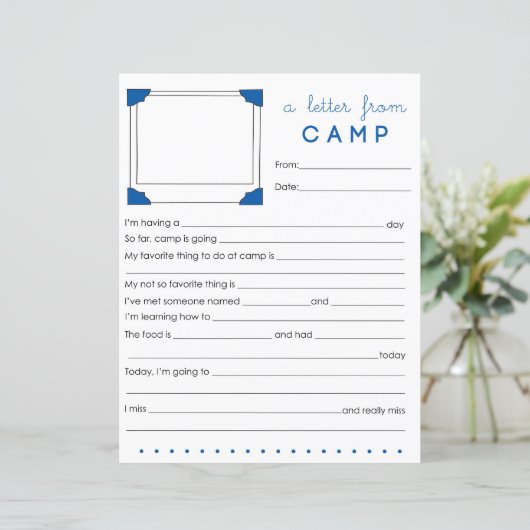 Camp Letter Camp Stationery invullen (Staand voorkant)