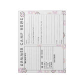 Camp Letter invullen - Cute Summer Camp Stationery Notitieblok (Linkerzijde)