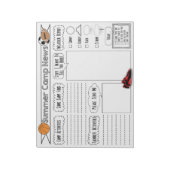 Camp Letter over sport — zomerkamp Briefpapier Notitieblok (Linkerzijde)