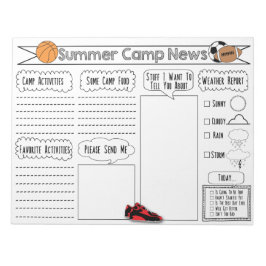 Camp Letter over sport — zomerkamp Briefpapier Notitieblok