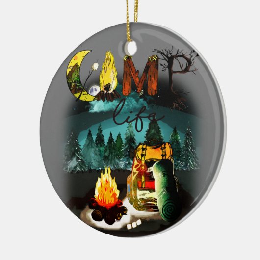 Camp Life - Camping Natuur Hiking Fire Backpack Keramisch Ornament (Links)