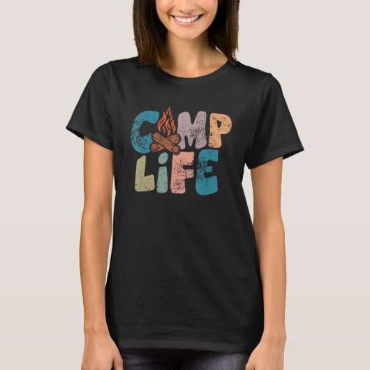 Camp Life Happy Camper Love Camping Life T-shirt (Voorkant)