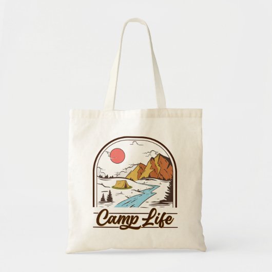 Camp Life Mountain Camping Tote Bag (Voorkant)