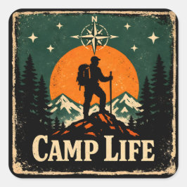Camp Life – Outdoor Living Nature Pride Vierkante Sticker