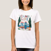 Camp Life Waterverf Camping T-shirt (Voorkant)
