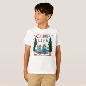 Camp Life Waterverf Camping T-shirt (Voorkant volledig)