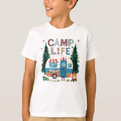 Camp Life Waterverf Camping T-shirt (Voorkant)