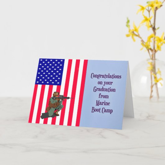 Camp mariniers gefeliciteerd met Afstuderen Ca Kaart (Gele Bloem)