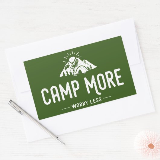 Camp meer ongerustheid minder rechthoekige sticker (Envelop)