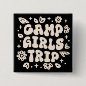 Camp meisjes reis retro  esthetisch vierkante button 5,1 cm (Voorkant)