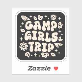 Camp meisjes reis retro groovy esthetisch sticker