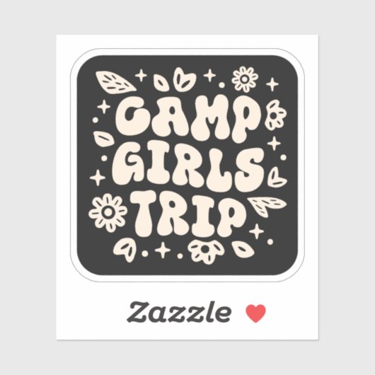 Camp meisjes reis retro groovy esthetisch sticker (Vel)