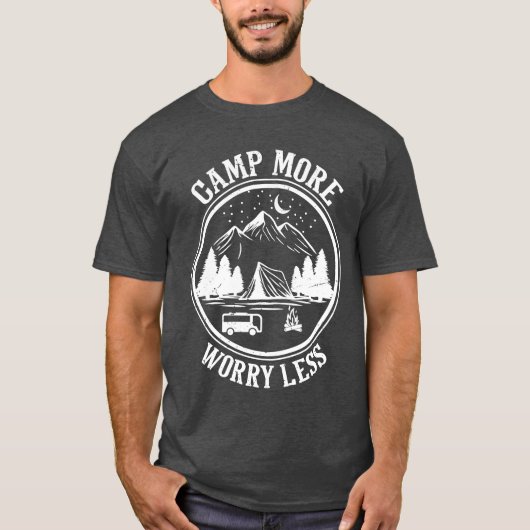 Camp More Worry Less Camping t shirt girl (Voorkant)