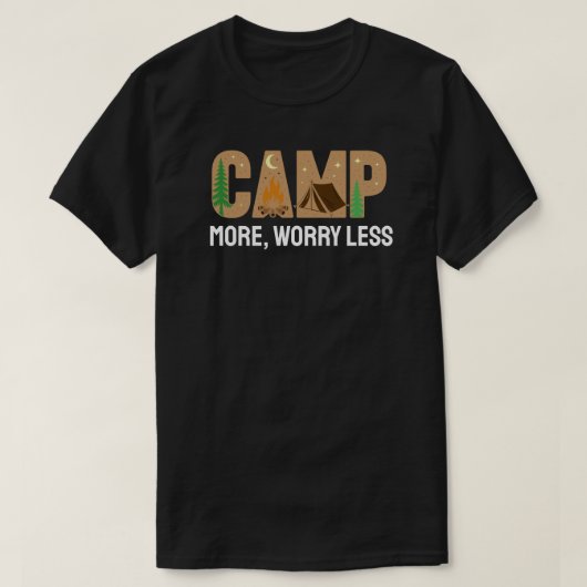 Camp More, Worry Less T-shirt (Design voorkant)