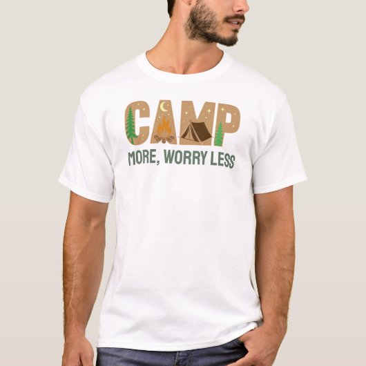 Camp More, Worry Less T-shirt (Voorkant)