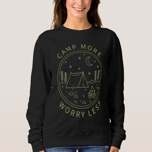 Camp more Worry Minless Minimalist Camp Camping Ca Trui (Voorkant)