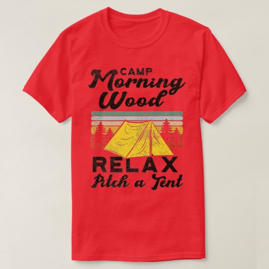 Camp Morning Wood Design Camper, Morning Wood Prem T-shirt (Design voorkant)