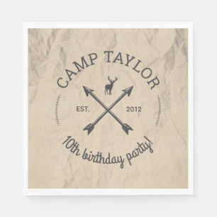Camp Name Logo Birthday Party Servet