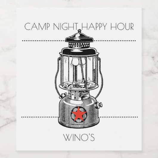 Camp Night Happy Hour Wijn Etiket (Enkel label)