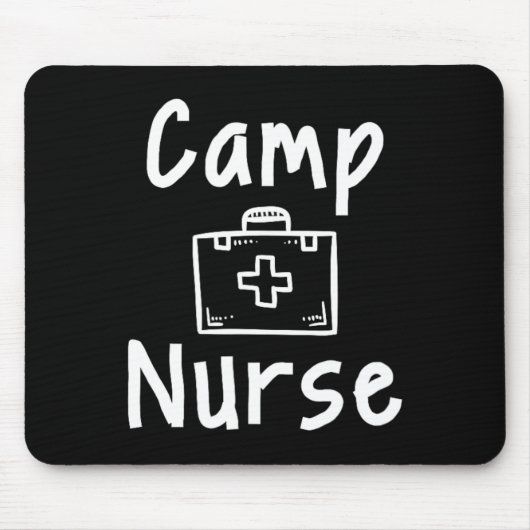 Camp Nurse First Aid Kit Silhouette Art  Muismat (Voorkant)
