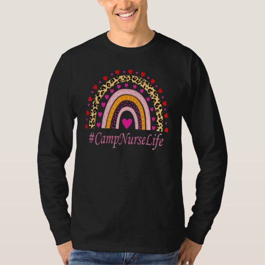 Camp Nurse Leopard Rainbow Nurse Week T-shirt (Voorkant)