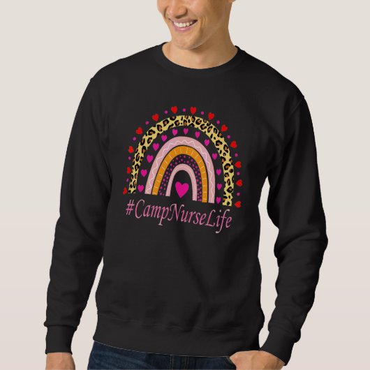 Camp Nurse Leopard Rainbow Nurse Week Trui (Voorkant)