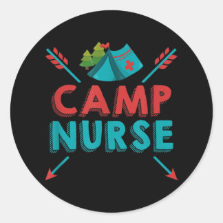 Camp Nurse Nursing RN Appreciation Camping Ronde Sticker