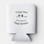 Camp one happy birthday name date campingadventure blikjeskoeler (Achterkant)