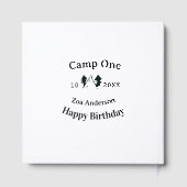 Camp one happy birthday name date campingadventure gastenboek (Achterkant)