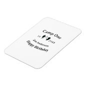 Camp one happy birthday name date campingadventure magneet (Linkerzijde)