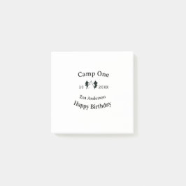 Camp one happy birthday name date campingadventure post-it® notes